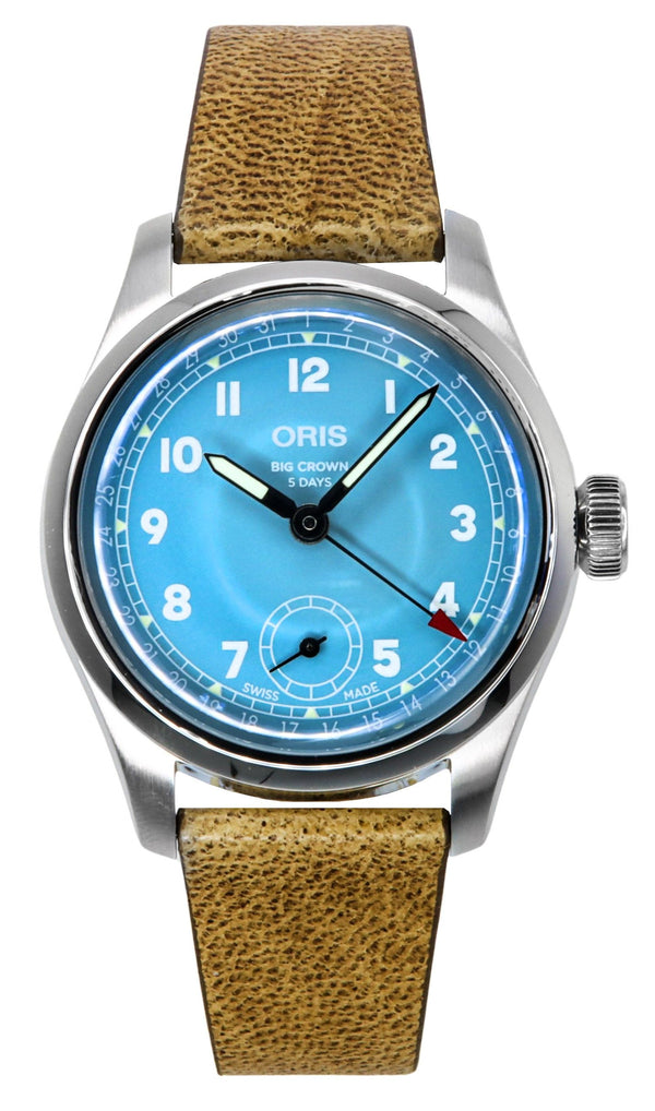 Oris Big Crown Pointer Date Leather Strap Blue Dial Automatic 01-473-7786-4065-07-5-19-22FC Men's Watch