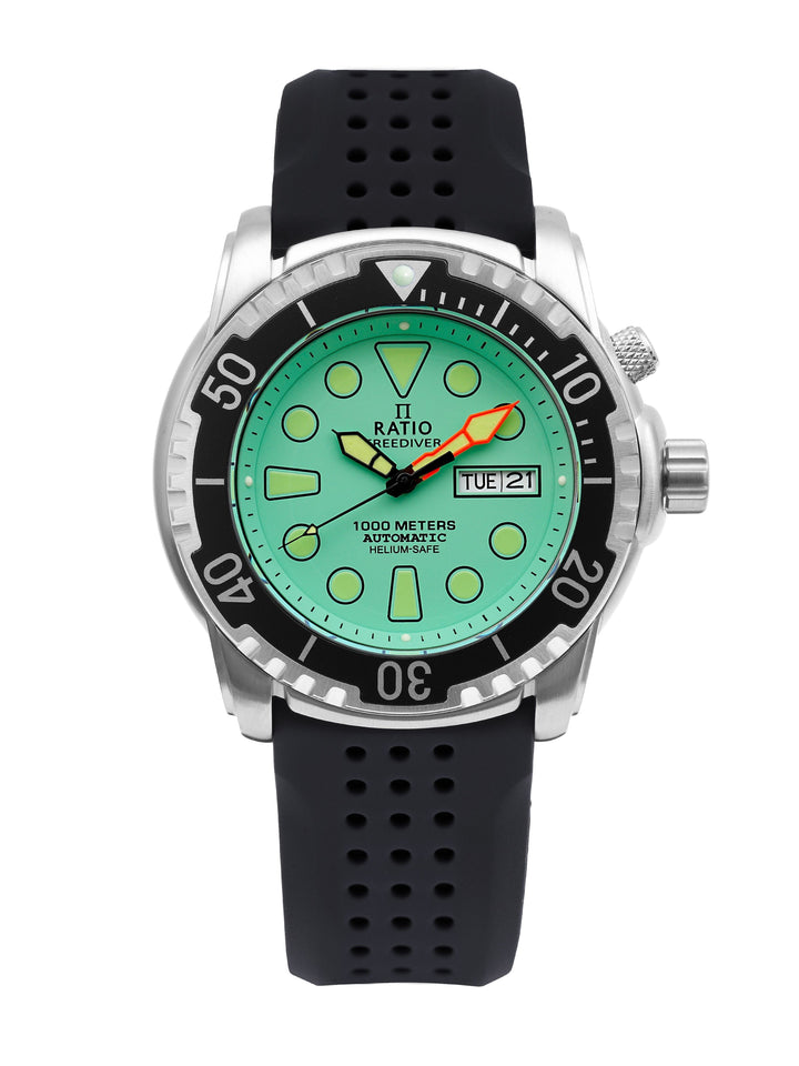 ساعة رجالية Ratio FreeDiver Helium-Safe 1000M Sapphire Automatic 1068HA90-34VA-MGRN