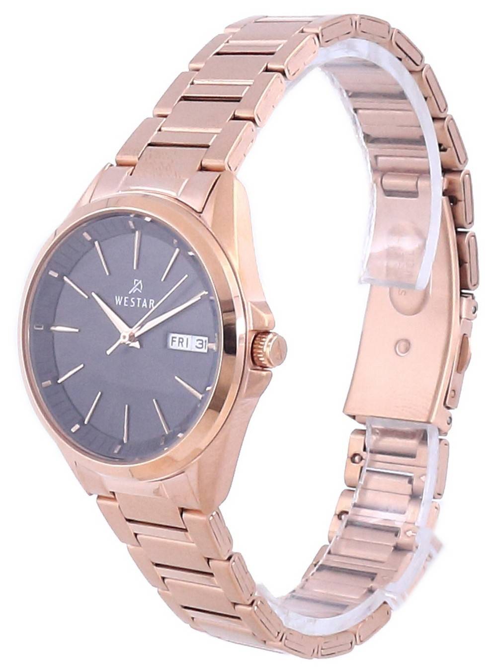 Westar Black Dial Rose Gold Tone Stainless Steel Quartz 40212 PPN 603 Women's Watch