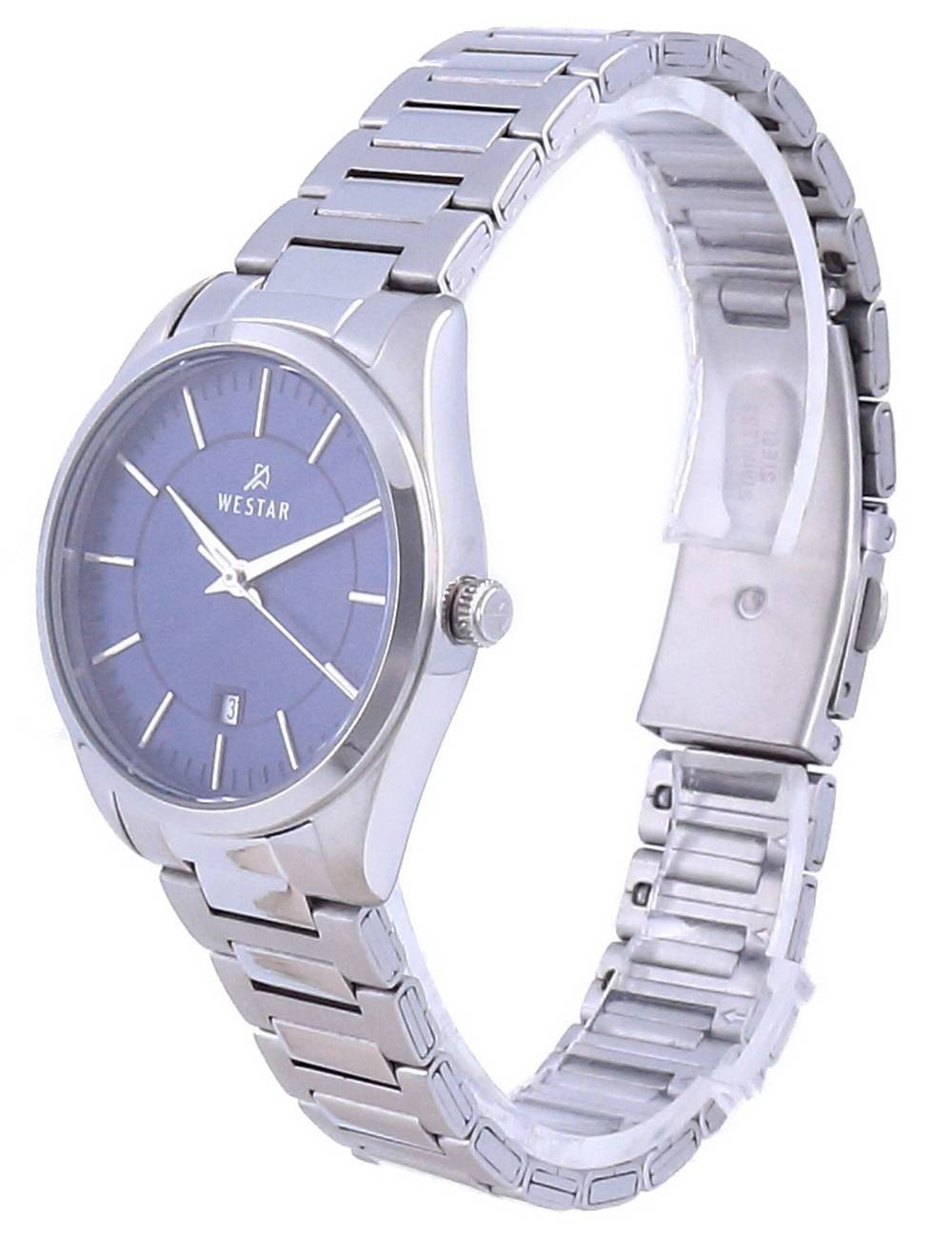 Westar Blue Dial Stainless Steel Quartz 40213 STN 104 Women's Watch