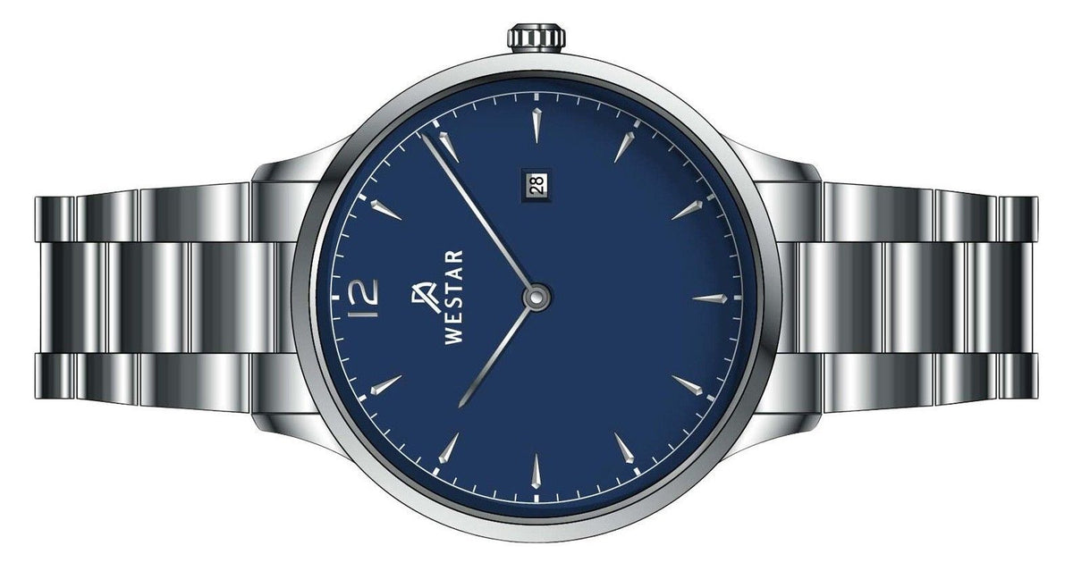 Westar Profile Stainless Steel Blue Dial Quartz 40218STN104 Women's Watch