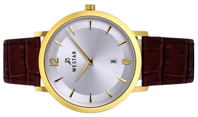 Westar Profile Leather Strap Silver Dial Quartz 50219GPN127 Men's Watch