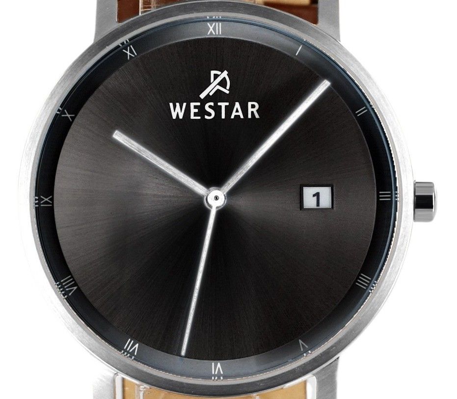 Westar Profile Leather Strap Black Dial Quartz 50221STN103 Men's Watch