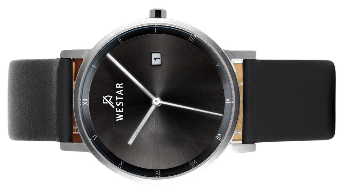Westar Profile Leather Strap Black Dial Quartz 50221STN103 Men's Watch