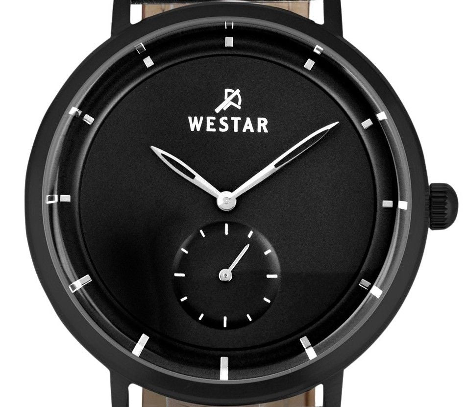 Westar Profile Leather Strap Black Dial Quartz 50246BBN103 Men's Watch