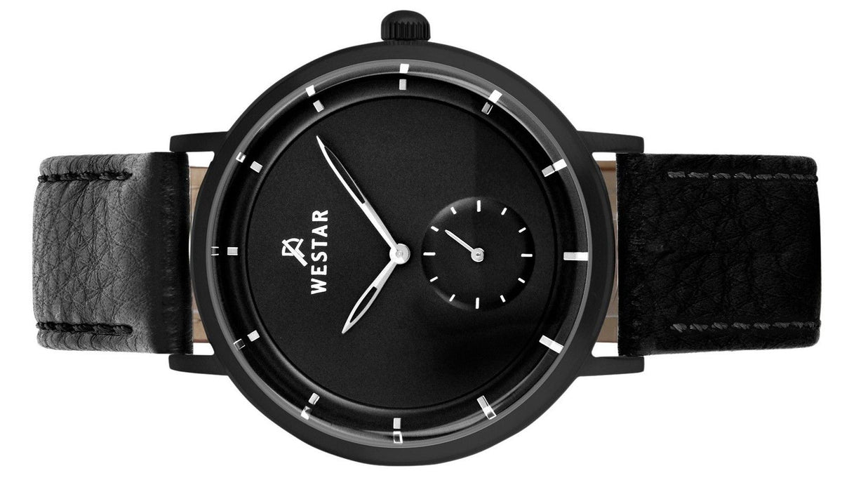 Westar Profile Leather Strap Black Dial Quartz 50246BBN103 Men's Watch