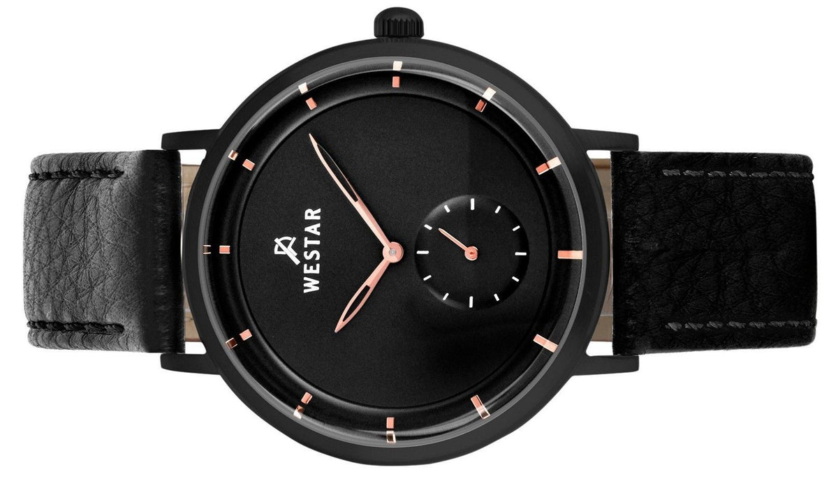 Westar Profile Leather Strap Black Dial Quartz 50246BBN603 Men's Watch