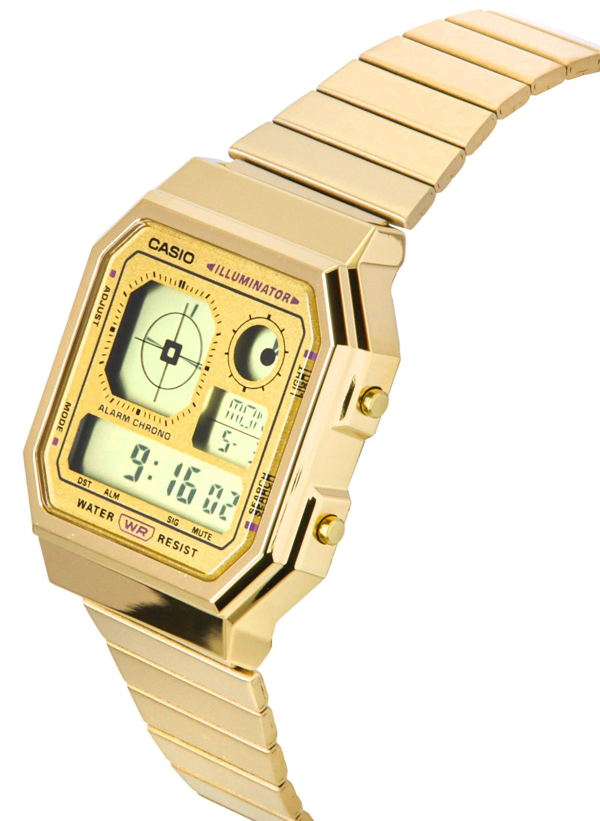 Casio Vintage Digital Stainless Steel Quartz A130WEG-9A Unisex Watch