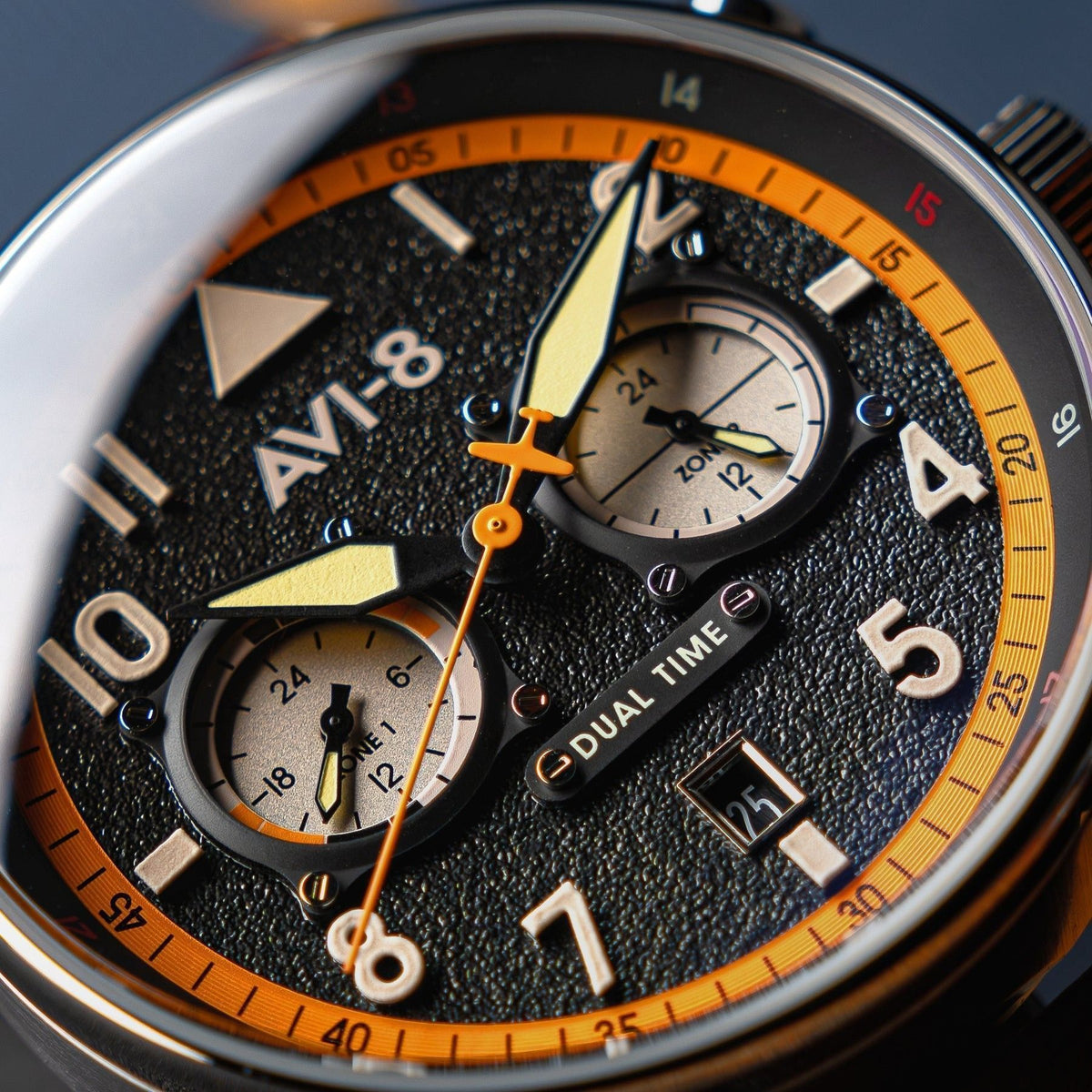 ساعة رجالي AVI-8 Hawker Hurricane Carey Dual Time Imperial War Museums Edition Black Dial Quartz AV-4088-07