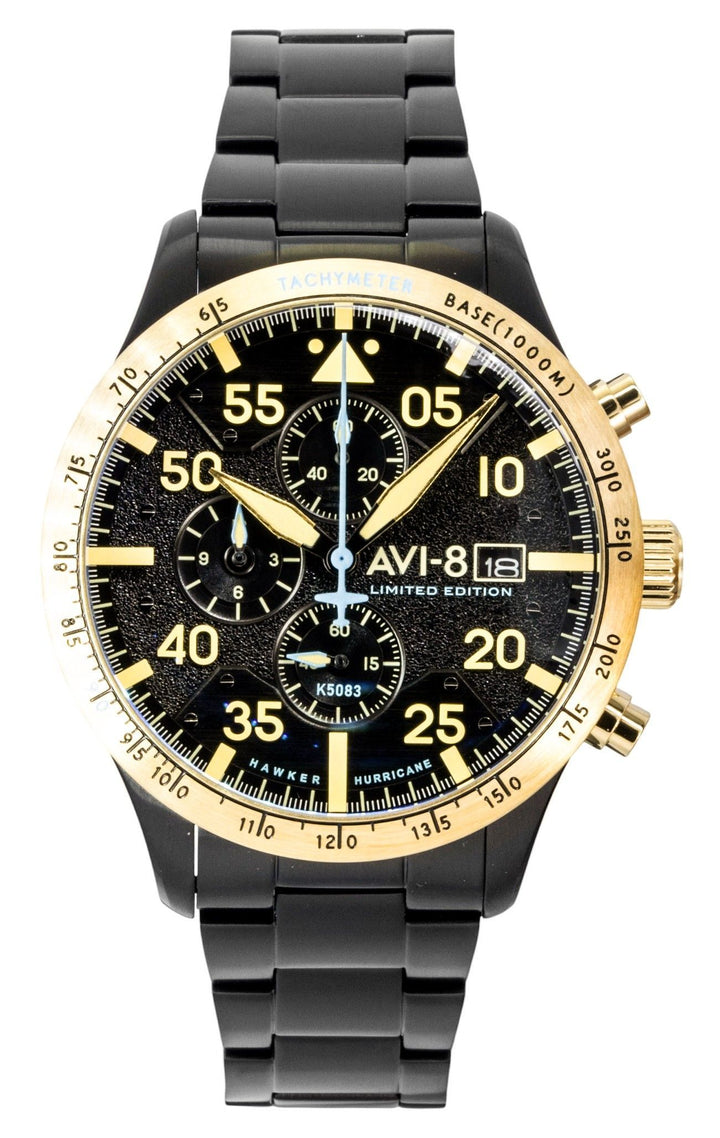AVI-8 Hawker Hurricane Chronograph 90th Anniversary Limited Edition Altitude Black Dial Quartz AV-4130-55 Men's Watch