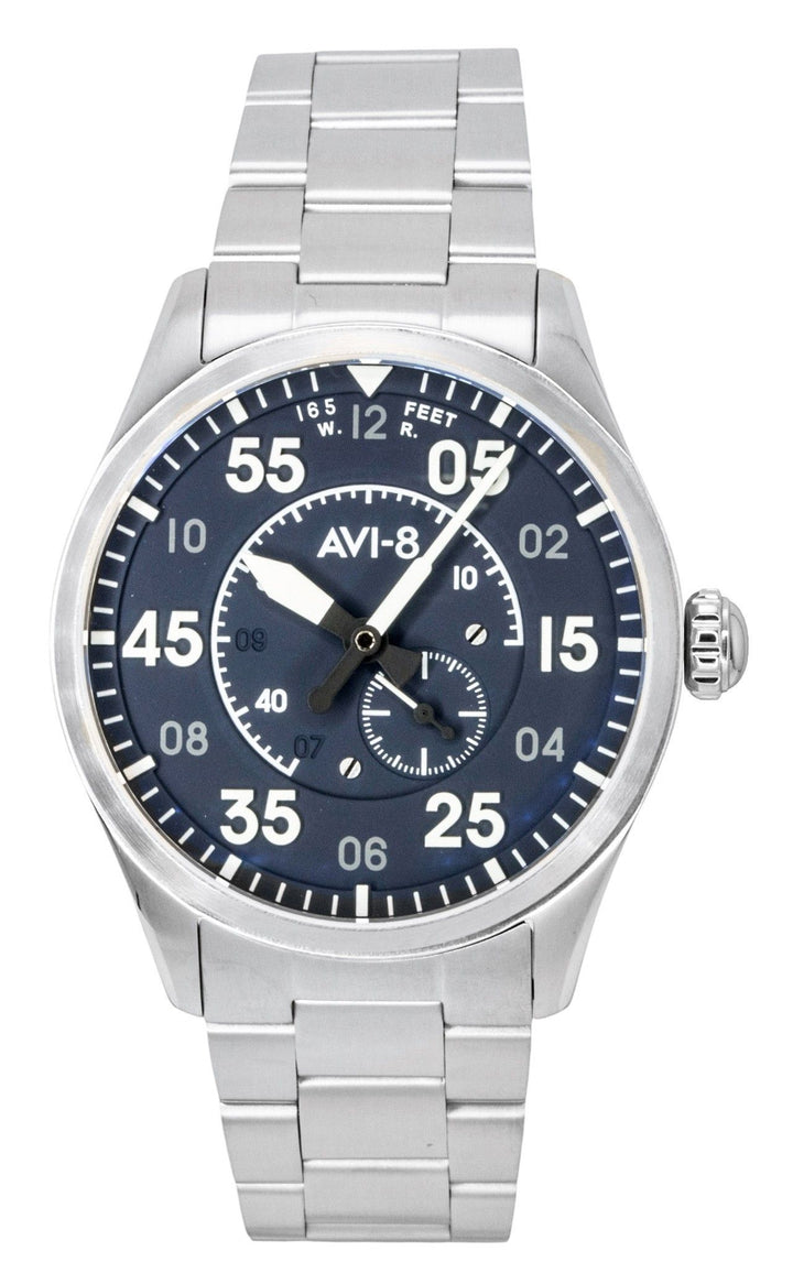 AVI-8 Spitfire Type 300 Stainless Steel Sky Gauge Blue Dial Automatic AV-4147-11 Men's Watch
