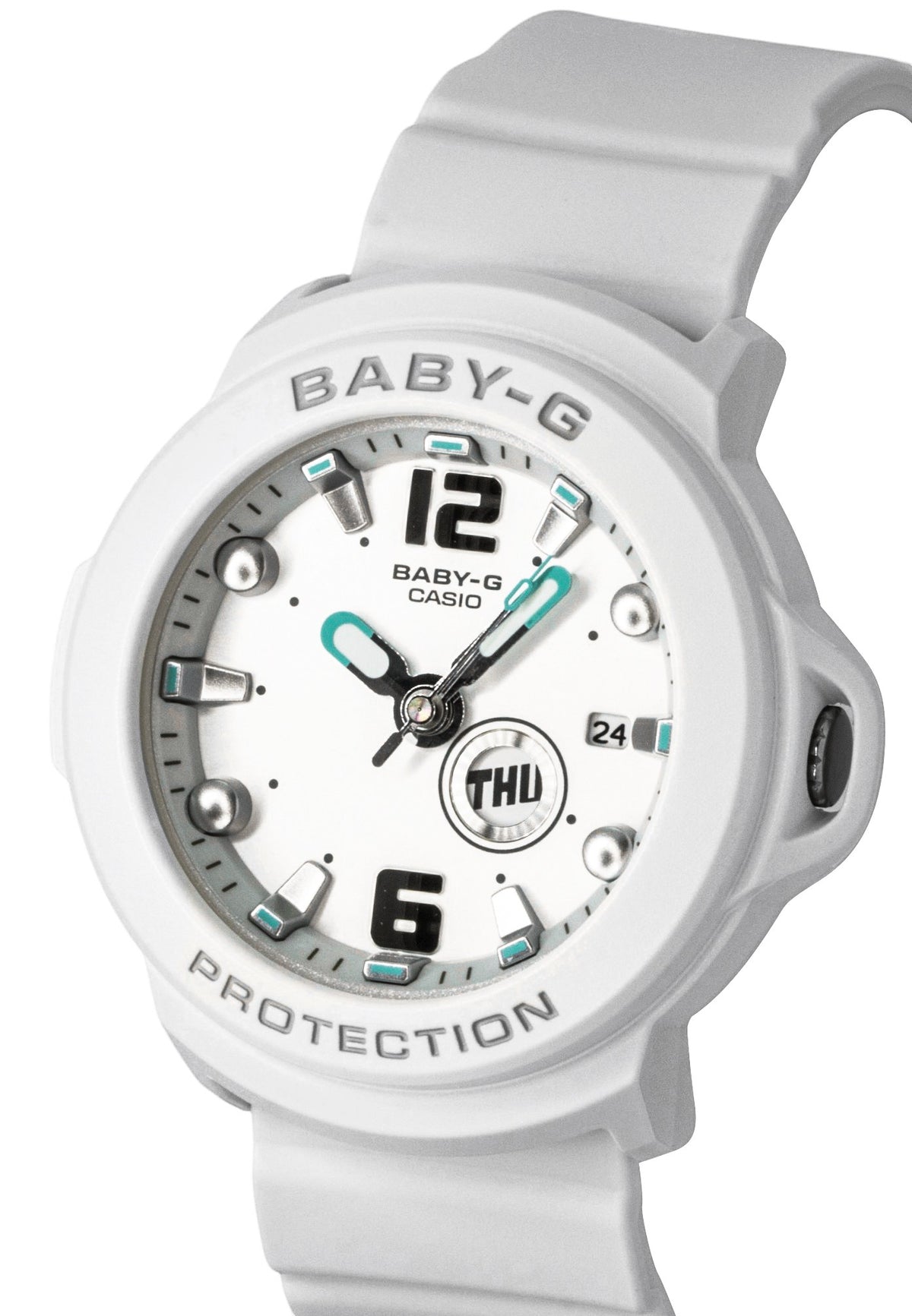 Casio Baby-G Plus Analog Resin White Dial Quartz BGA-15K-7A 100M Women's Watch With Convertible Holder