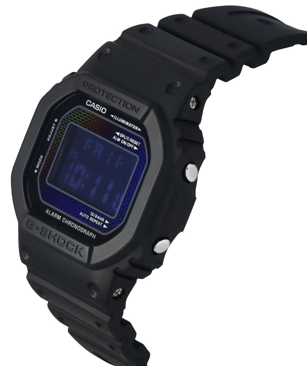 ساعة رجالية كاسيو جي-شوك رقمية بحزام من الراتنج الحيوي كوارتز DW-5600RW-1 مقاومة للماء حتى 200 متر