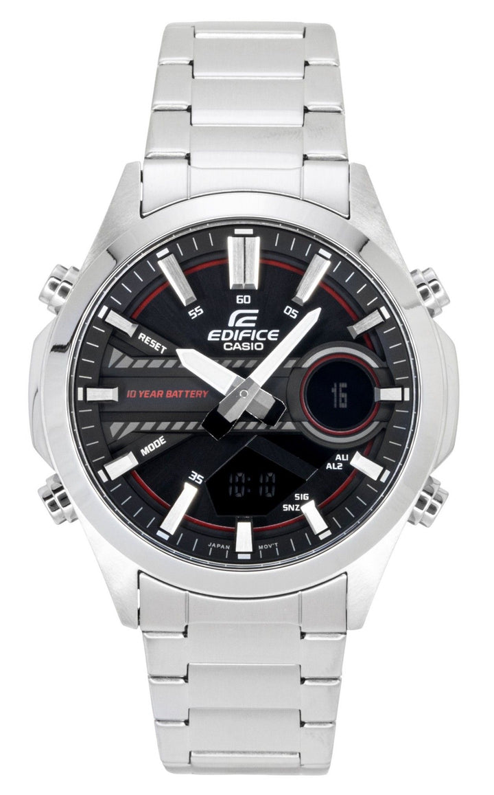 Casio Edifice Analog Digital Stainless Steel Black Dial Quartz EFV-C120D-1A4 100M Men's Watch