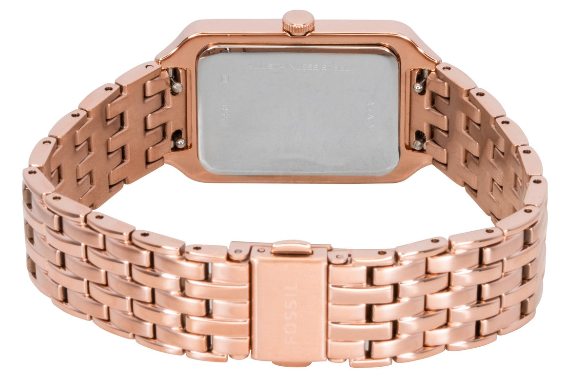 Fossil Raquel Rose Gold Tone Stainless Steel Brown Mother Of Pearl Dial Quartz ES5323 Women's Watch