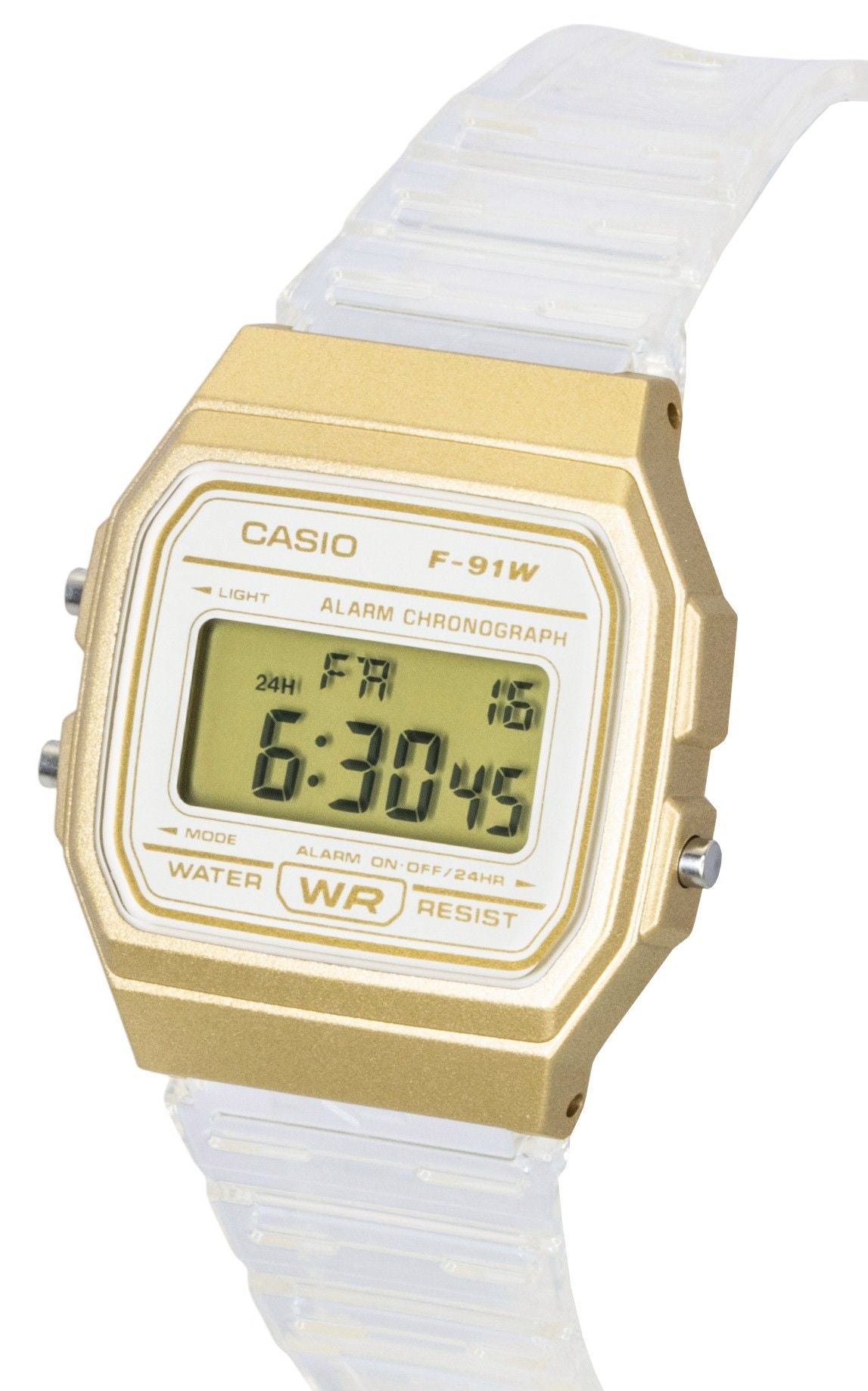 Casio Digital Transparent Resin Strap Quartz F-91WS-7A2 Unisex Watch