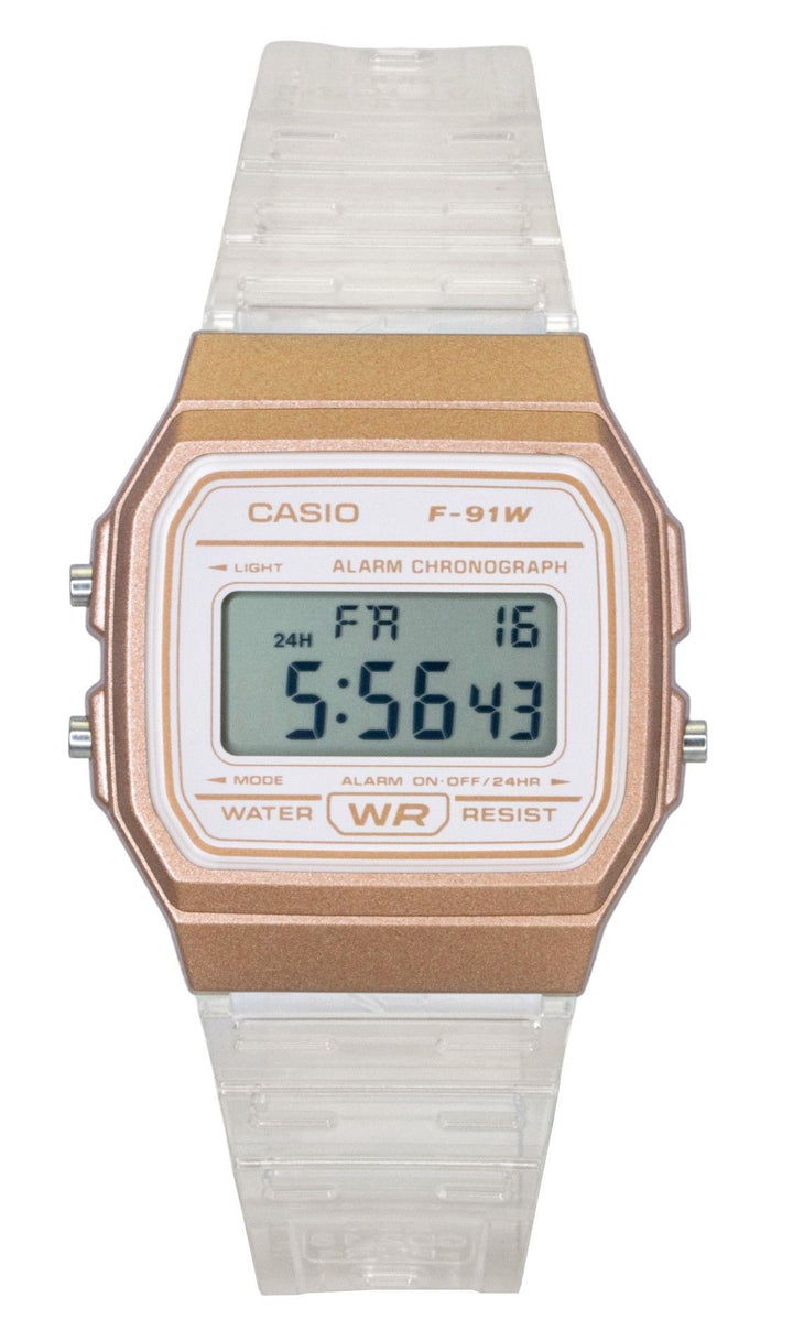 Casio Digital Transparent Resin Strap Quartz F-91WS-7A3 Unisex Watch