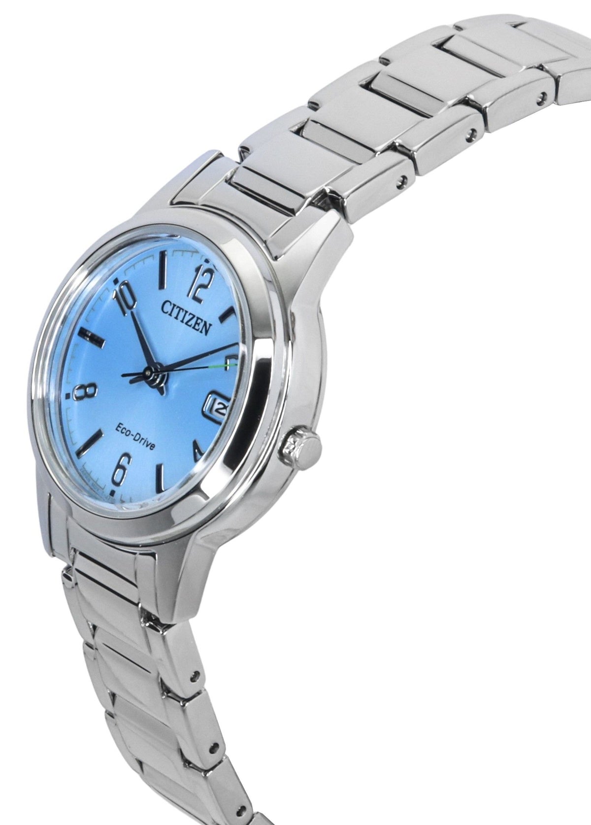 Citizen Elegance Stainless Steel Light Blue Dial Eco-Drive FE1241-71L Women's Watch