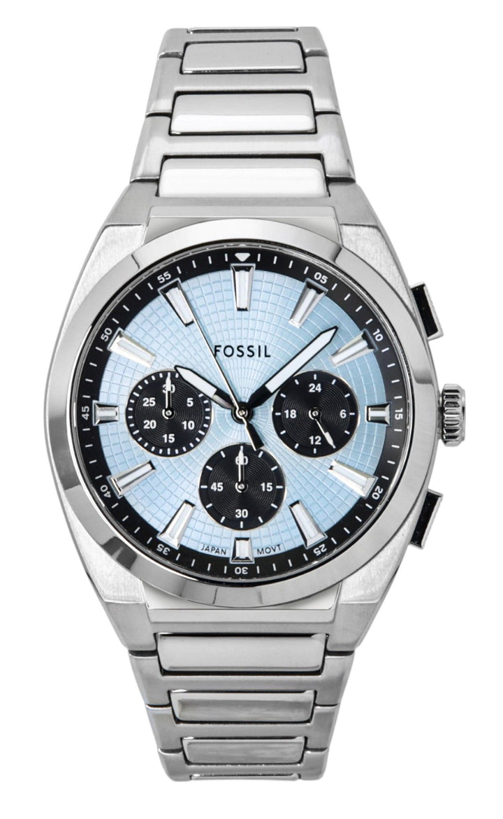 Fossil Everett Chronograph Stainless Steel Blue Dial Quartz FS6105 Men's Watch