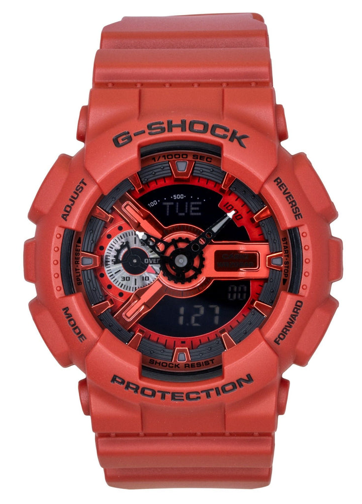 Casio G-Shock Digital Red Bio-Based Resin Strap Quartz GA-110RRB-4A 200M Men's Watch