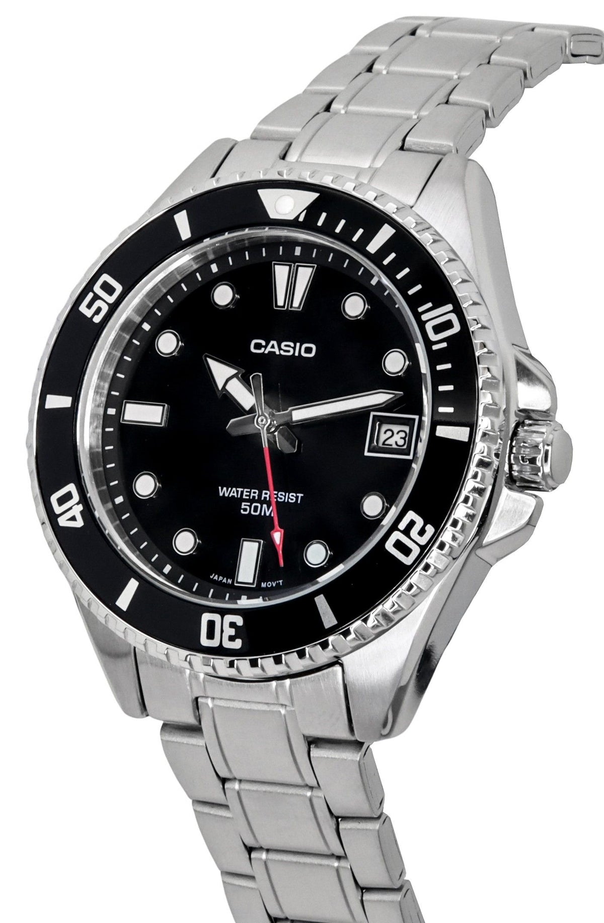 Casio Standard Analog Stainless Steel Black Dial Quartz MDV-10D-1A1 Men's Watch