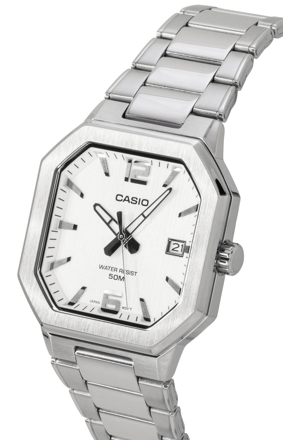 Casio Analog Stainless Steel Silver Dial Quartz MTP-B195D-7AV Men's Watch