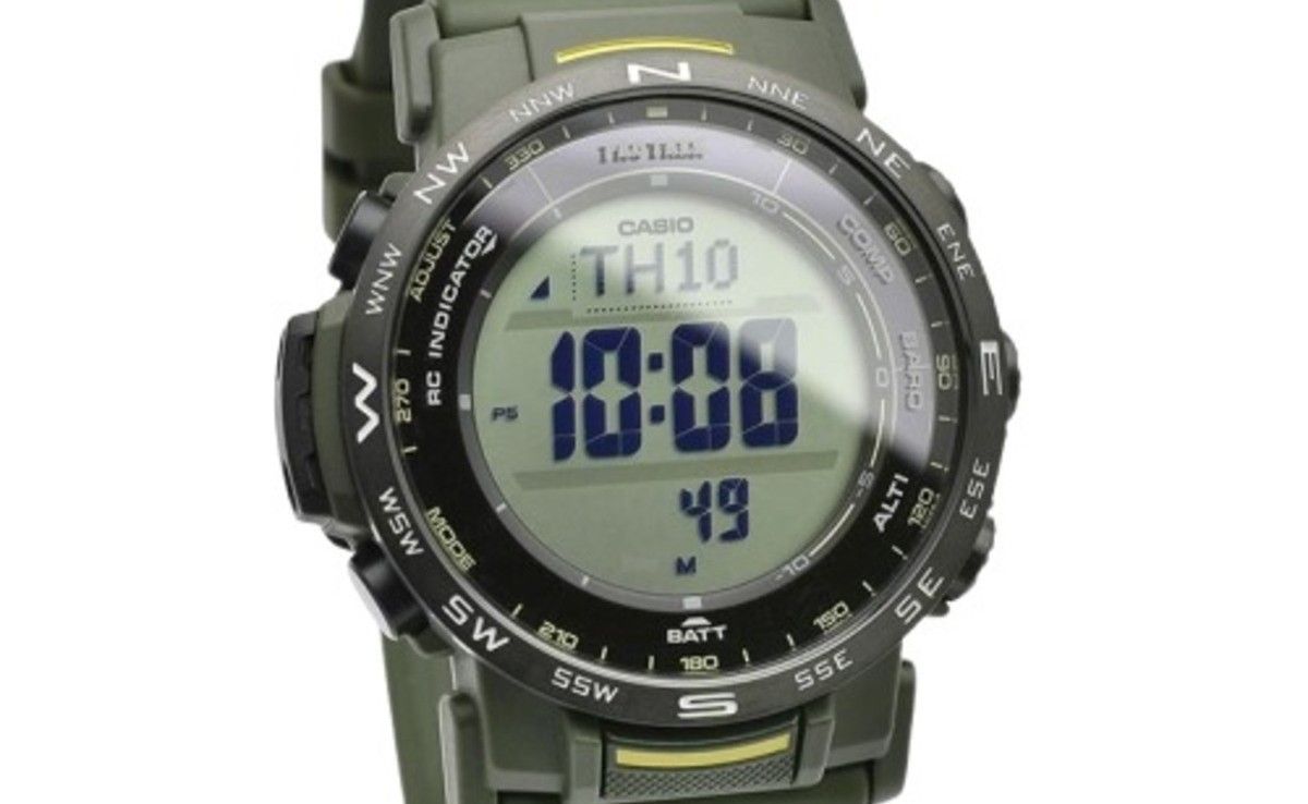 Casio Pro Trek Digital Bio-Based Resin Strap Tough Solar PRW-35Y-3B 100M Unisex Watch