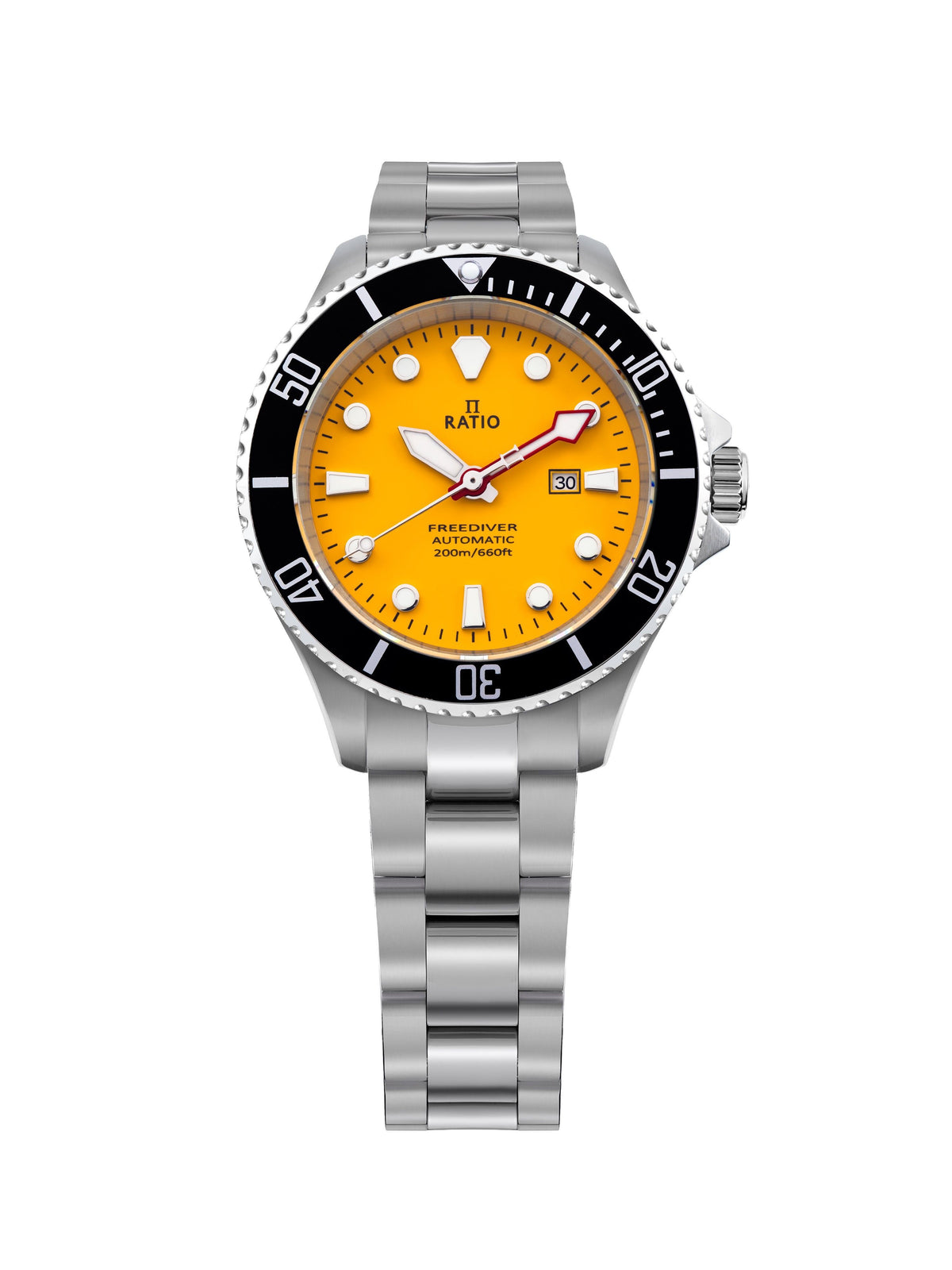 Ratio FreeDiver Sapphire Stainless Steel Yellow Dial Automatic RTFL834 200M Women's Watch