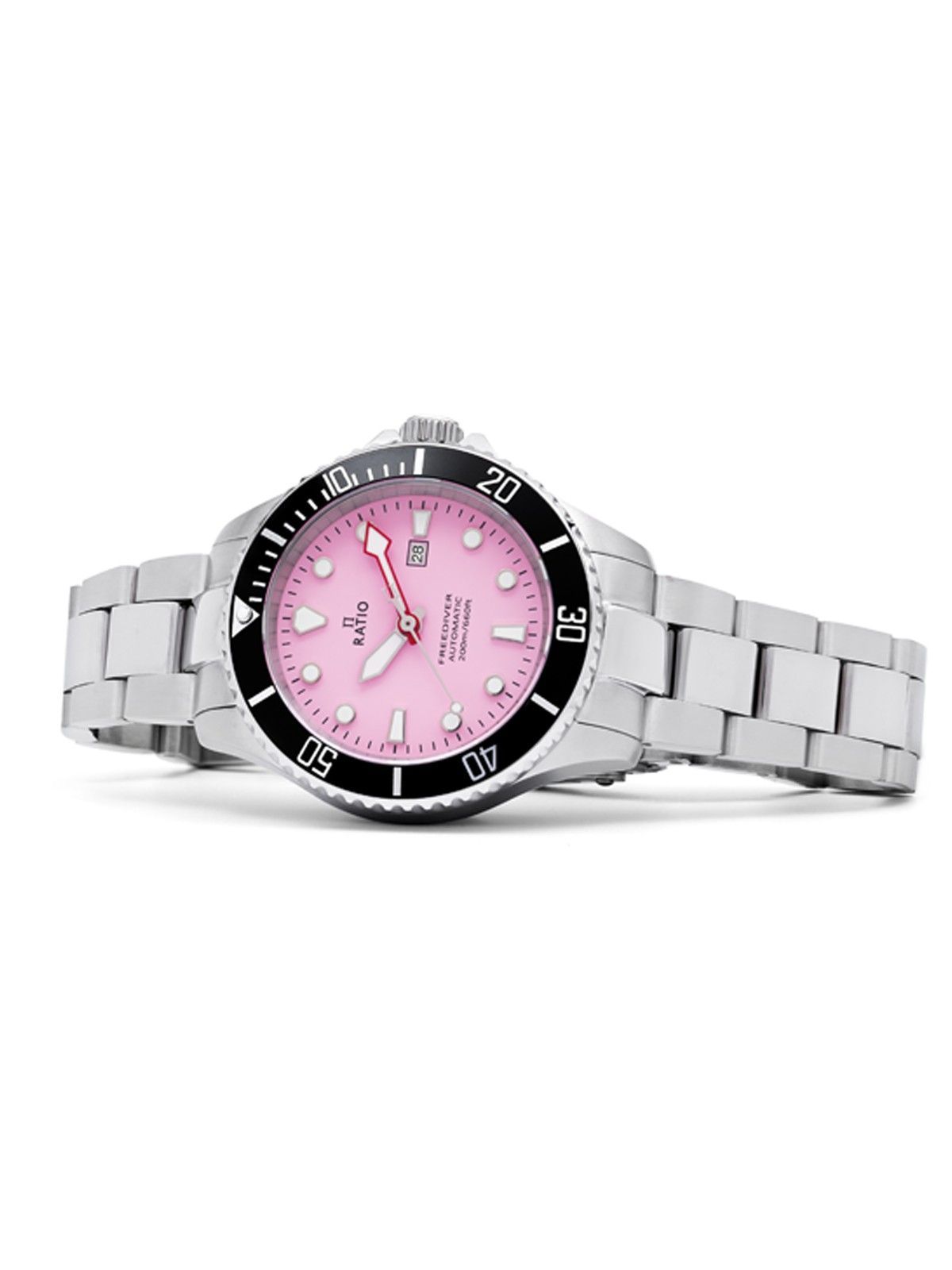 Ratio FreeDiver Sapphire Stainless Steel Candy Pink Dial Automatic RTFL839 200M Women's Watch