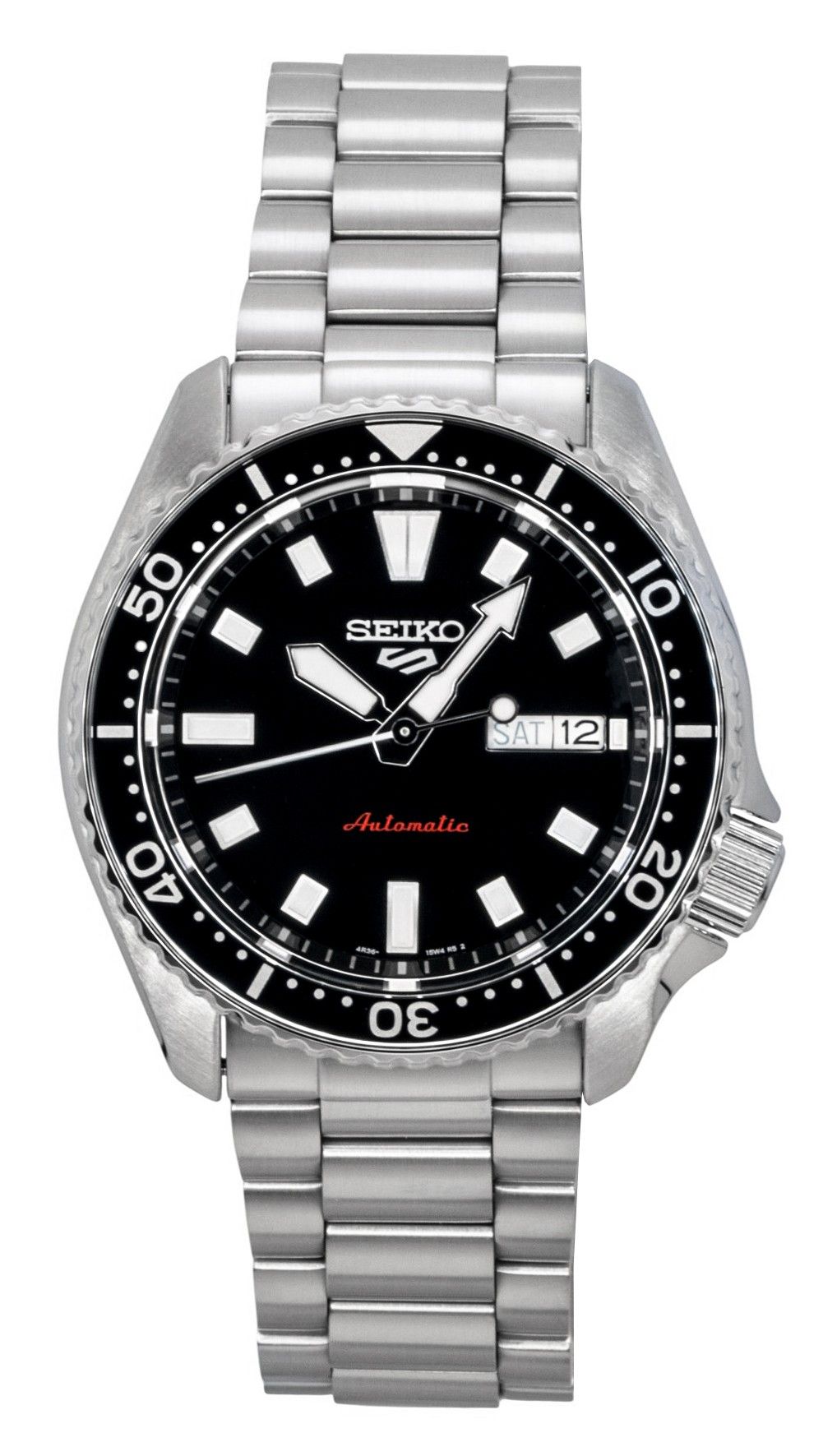 ساعة سيكو 5 سبورتس SKX ريداكس للرجال أوتوماتيكية بمينا أسود من الفولاذ المقاوم للصدأ مقاومة للماء حتى 100 متر SRPL85K1