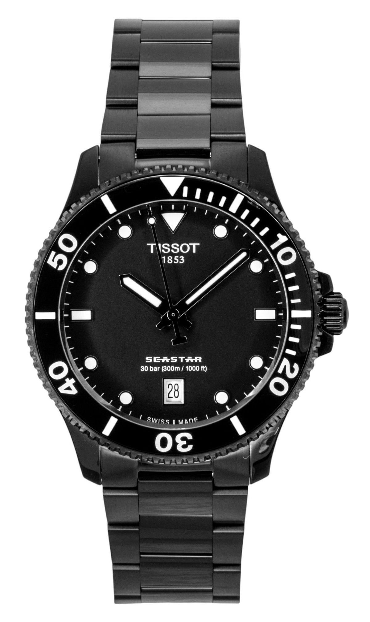 Tissot SeaStar 1000 Stainless Steel Black Dial Quartz Diver's T120.410.33.051.00 300M Men's Watch
